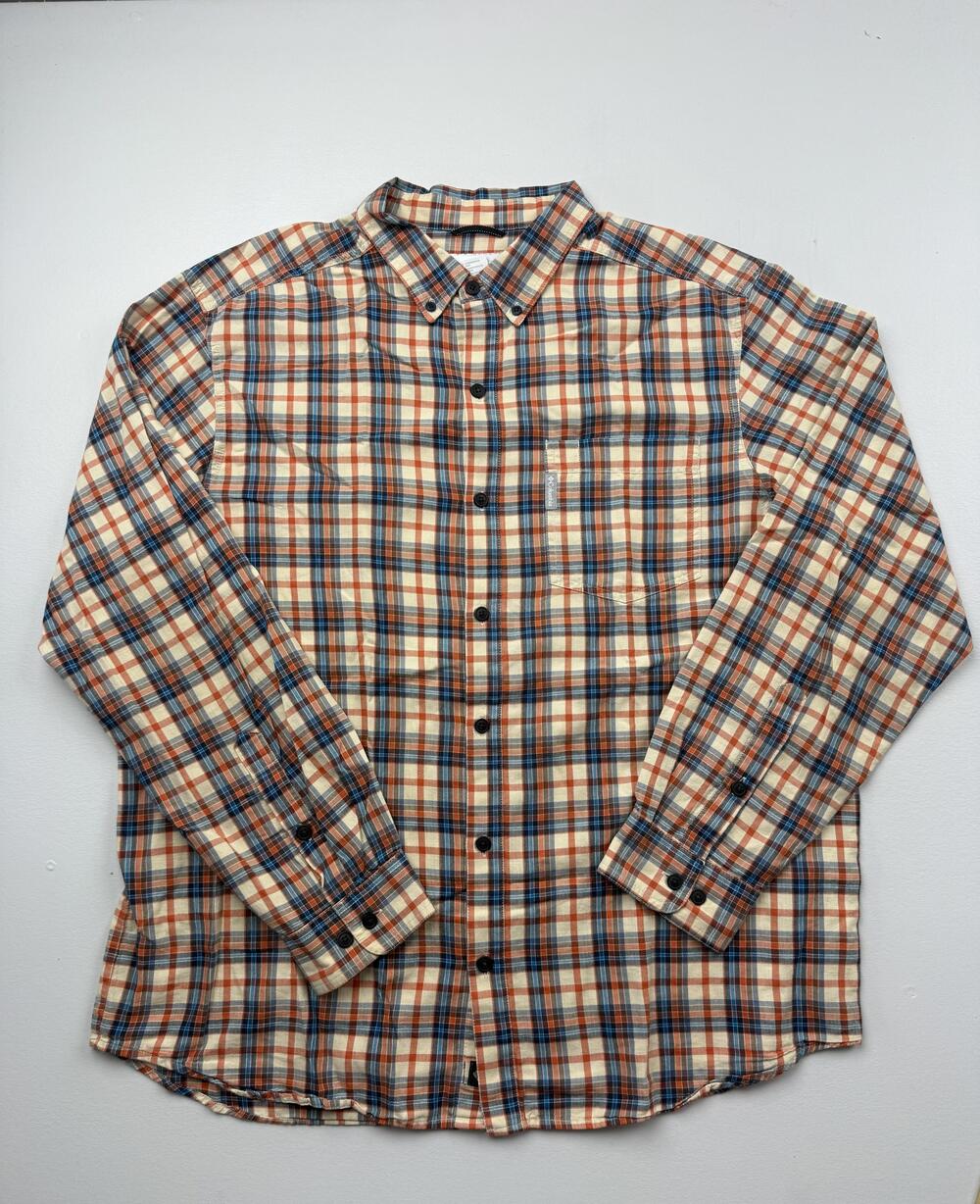 Columbia Shirt Mens XL Multicolor Plaid Long Sleeve Button Up Twill Casual